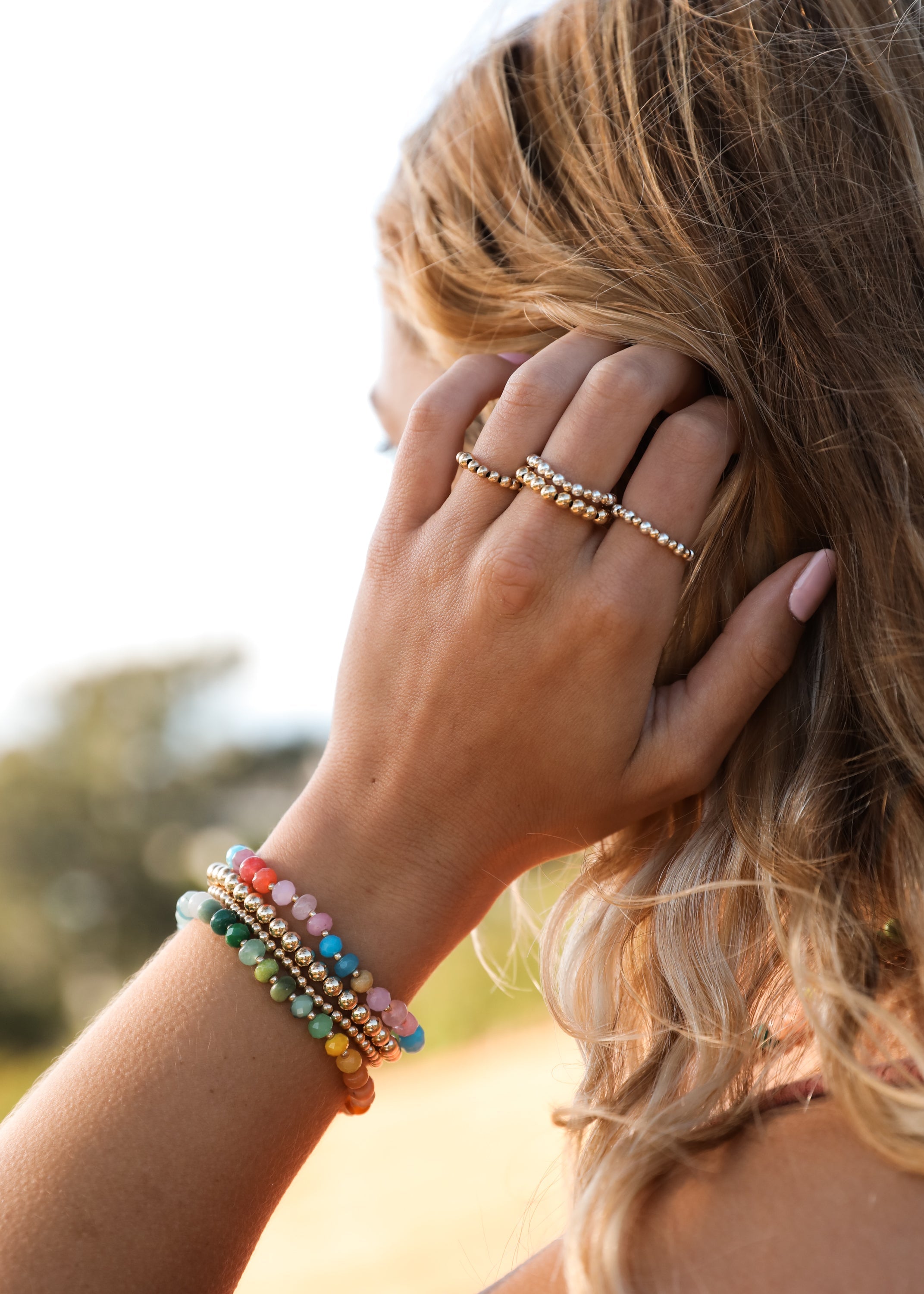 Natural Gemstone Bracelet + 14k Gold Filled Toggle : Gold Rush by CanyonLeaf