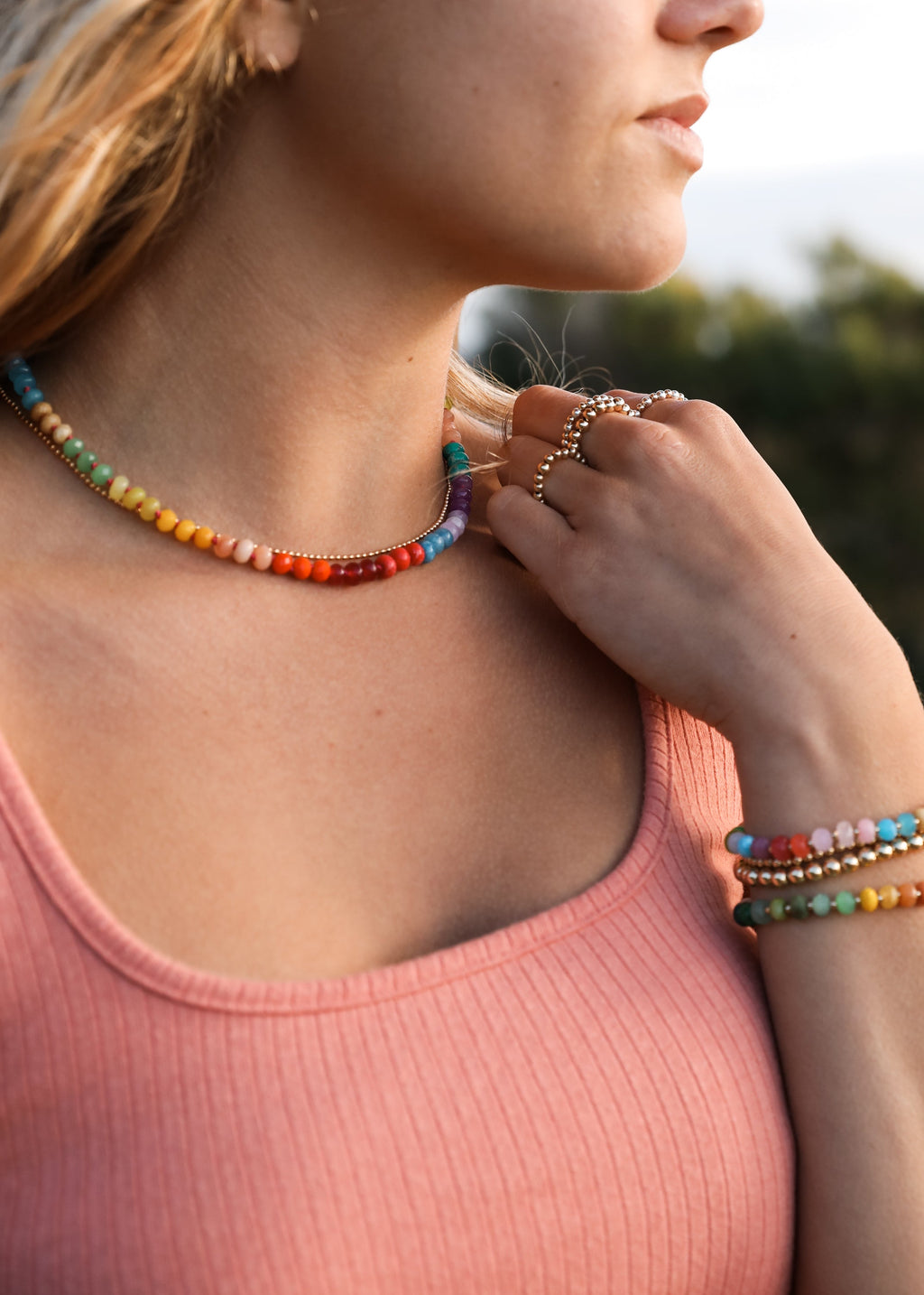 Natural Gemstone Bracelet + 14k Gold Filled Toggle : Gold Rush by CanyonLeaf
