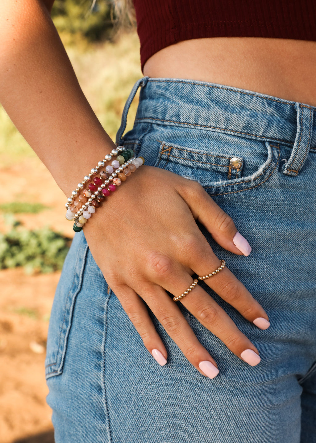 Natural Gemstone Bracelet + 14k Gold Filled Toggle : Gold Rush by CanyonLeaf