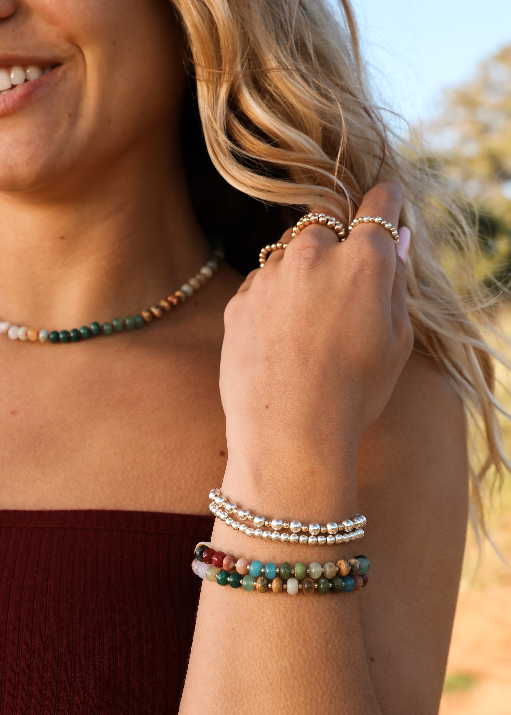 Natural Gemstone Bracelet + 14k Gold Filled Toggle : Sedona by CanyonLeaf