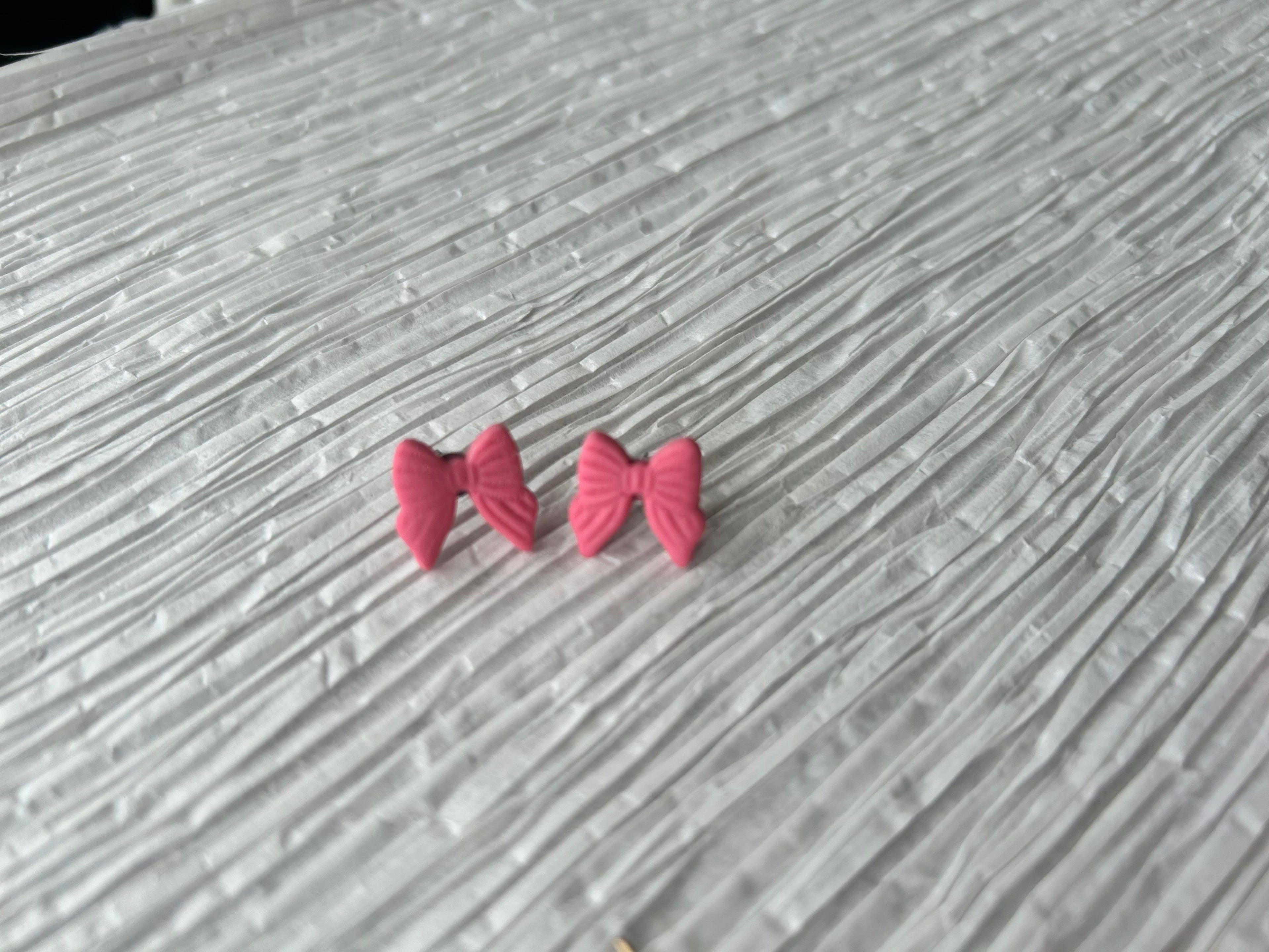 Polymer Clay Bow Earrings