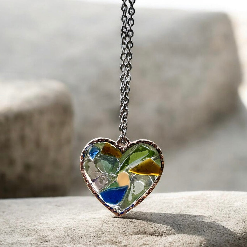 Lake Michigan Beach Glass Necklace by West Cove