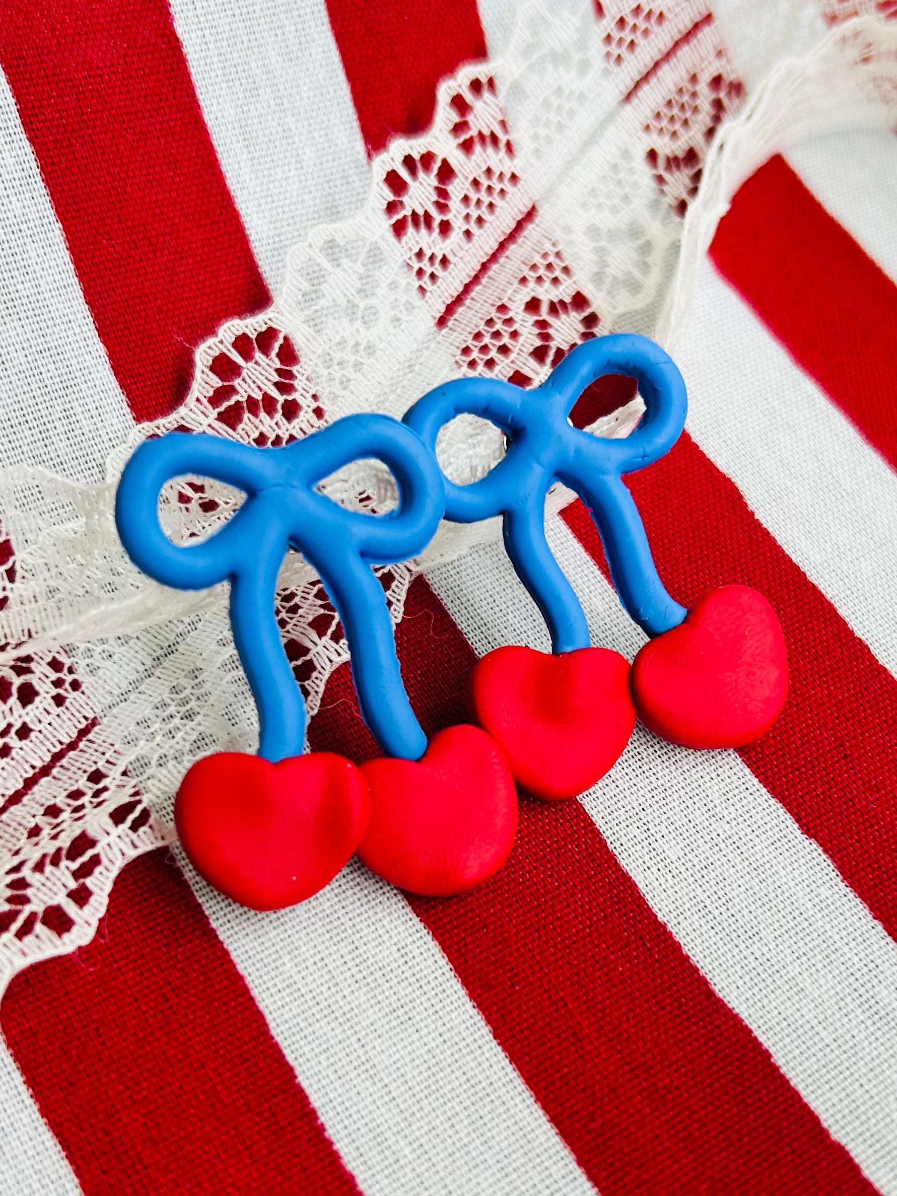 Cherry Bomb Earrings | Handmade Polymer Clay | 4th of July | Hypoallergenic Steel by West Cove