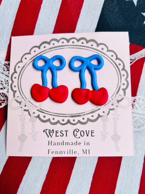4th of July Cherry Earrings by West Cove