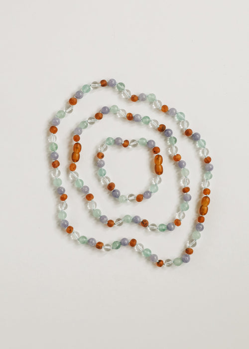 Baltic Sea Amber + Natural Gemstone || Beaded Necklace by CanyonLeaf