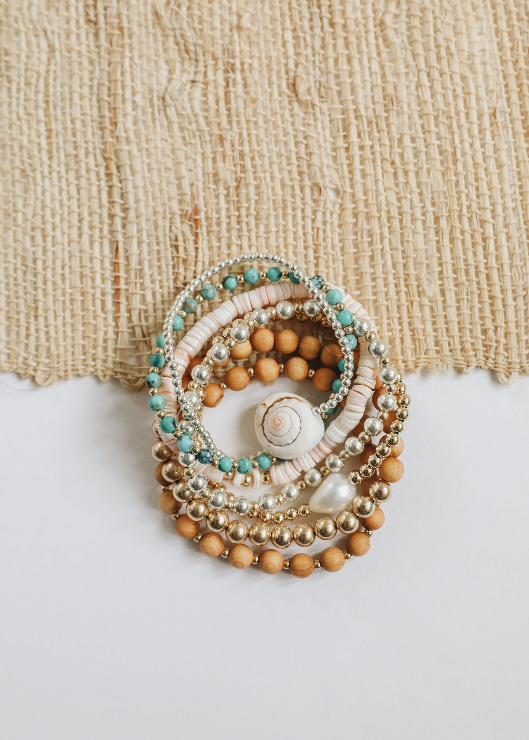 Sterling Silver + Sea Shell || Beaded Anklet or Bracelet by CanyonLeaf