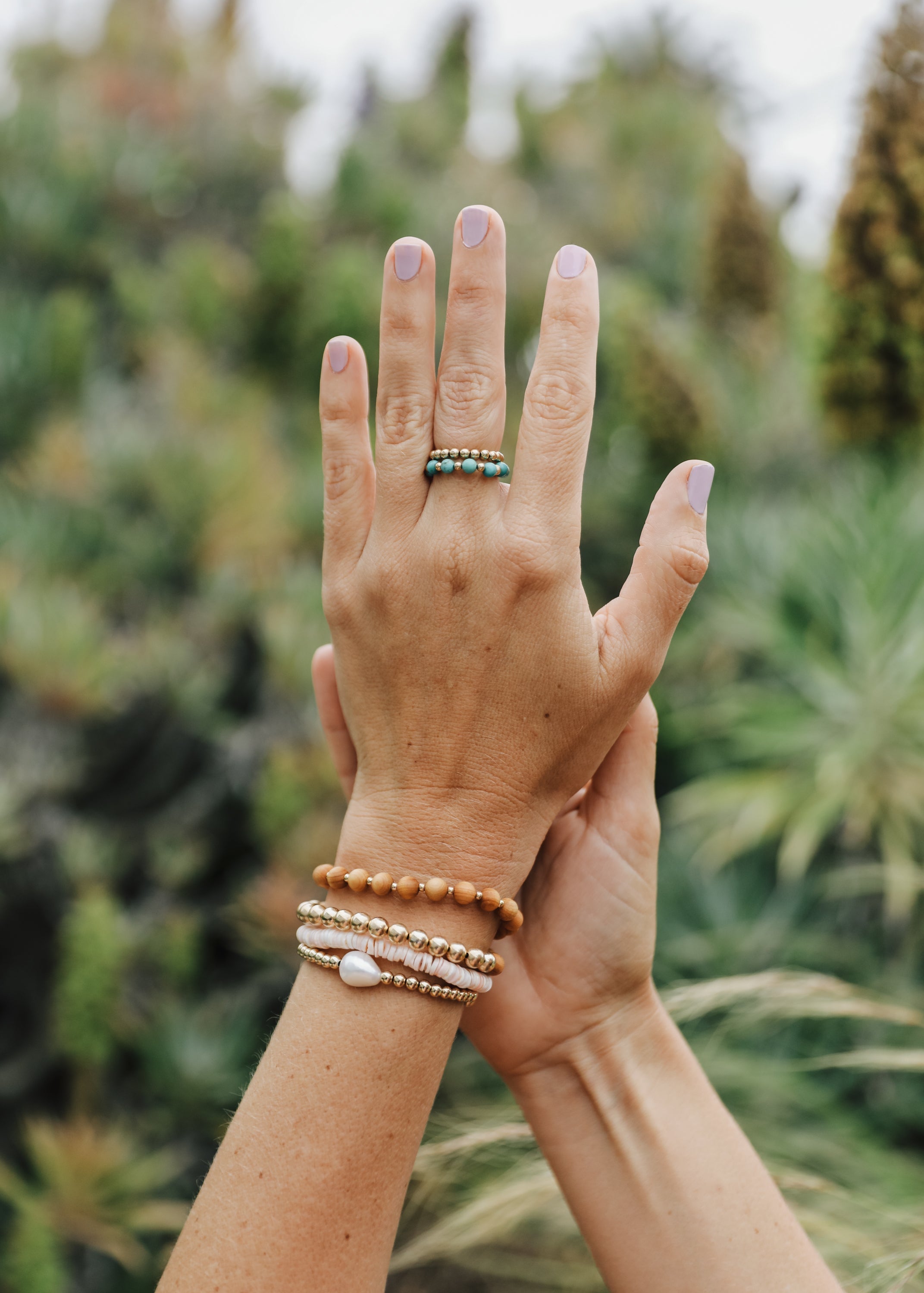Sterling Silver + Sea Shell || Beaded Anklet or Bracelet by CanyonLeaf