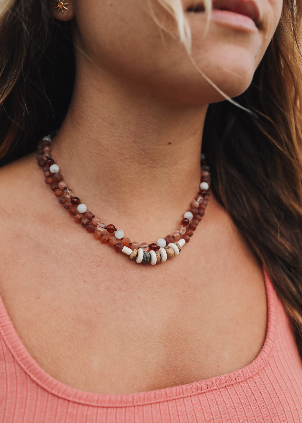 Baltic Sea Amber || Sunstone + Moonstone || Natural Gemstone Necklace by CanyonLeaf