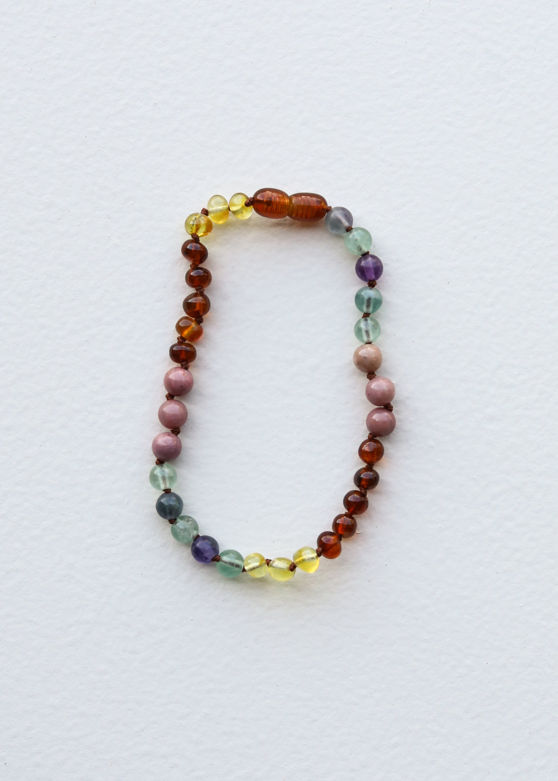 Raw Baltic Sea Amber + Stone Rainbow || Anklet • Bracelet by CanyonLeaf