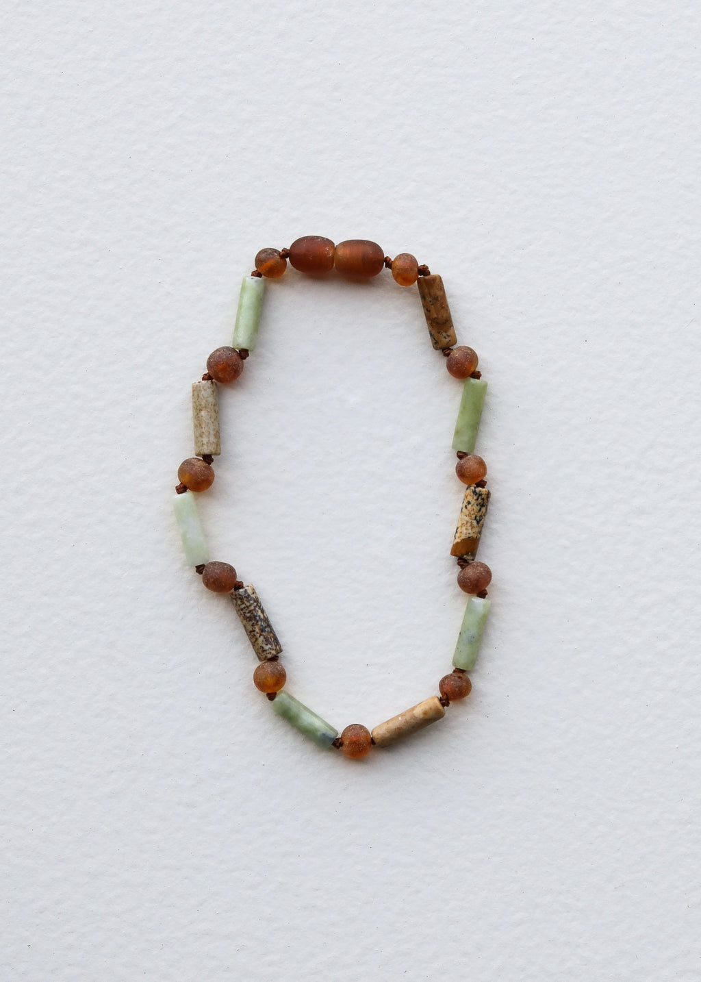 Raw Cognac Baltic Sea Amber + Green Jade + Striped Agate || Necklace by CanyonLeaf