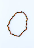Baltic Sea Amber + Malachite Halo|| Necklace