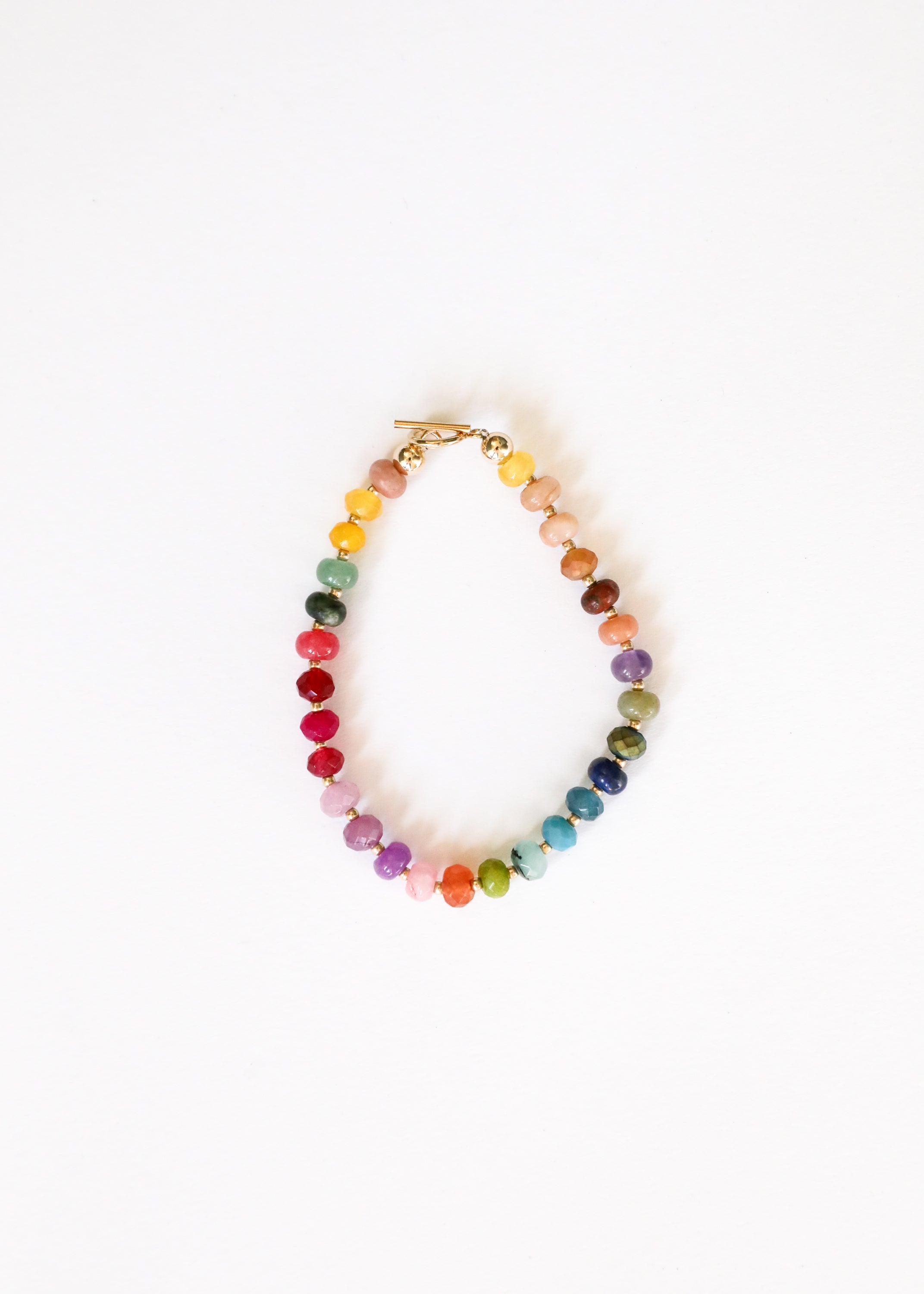 Natural Gemstone Bracelet + 14k Gold Filled Toggle : Gold Rush by CanyonLeaf