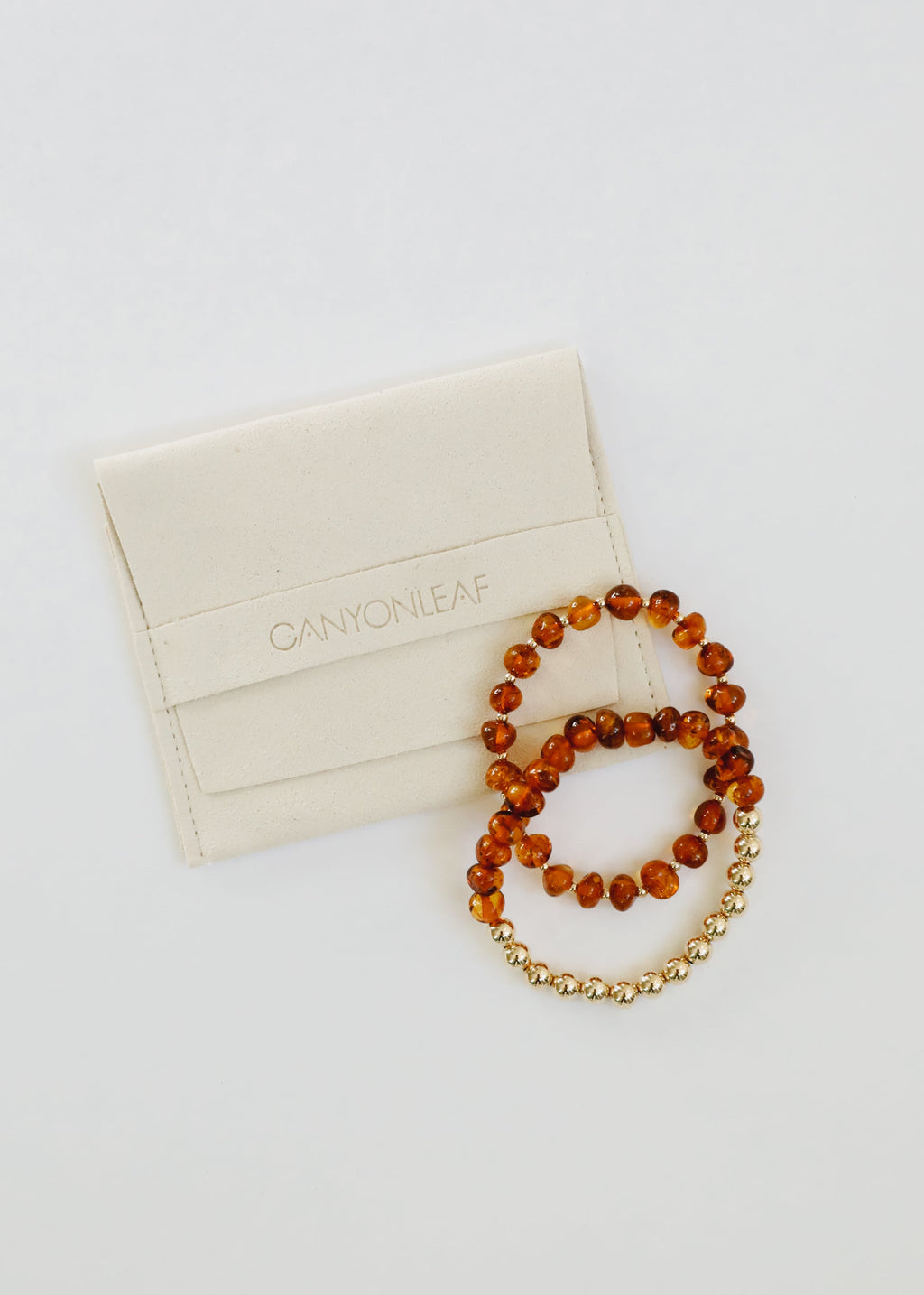 Baltic Sea Amber : 14k Gold Filled Beaded Sun + Moon || Adult Bracelets by CanyonLeaf