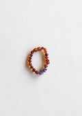 Raw Cognac Baltic Amber + Raw Amethyst || Anklet or Bracelet by CanyonLeaf