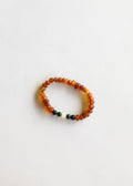 Raw Cognac Baltic Amber || Lava + Jade + Agate || Adult Bracelet