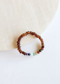 Raw Cognac Baltic Amber + CHAKRA Crystals || Adult Bracelet by CanyonLeaf