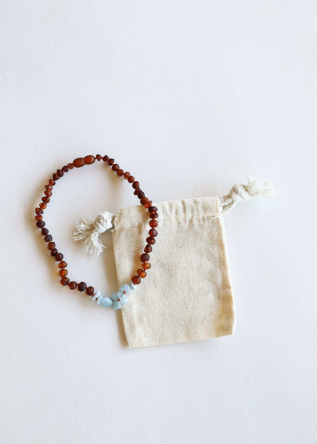 Raw Cognac Baltic Amber + Aquamarine || Necklace by CanyonLeaf