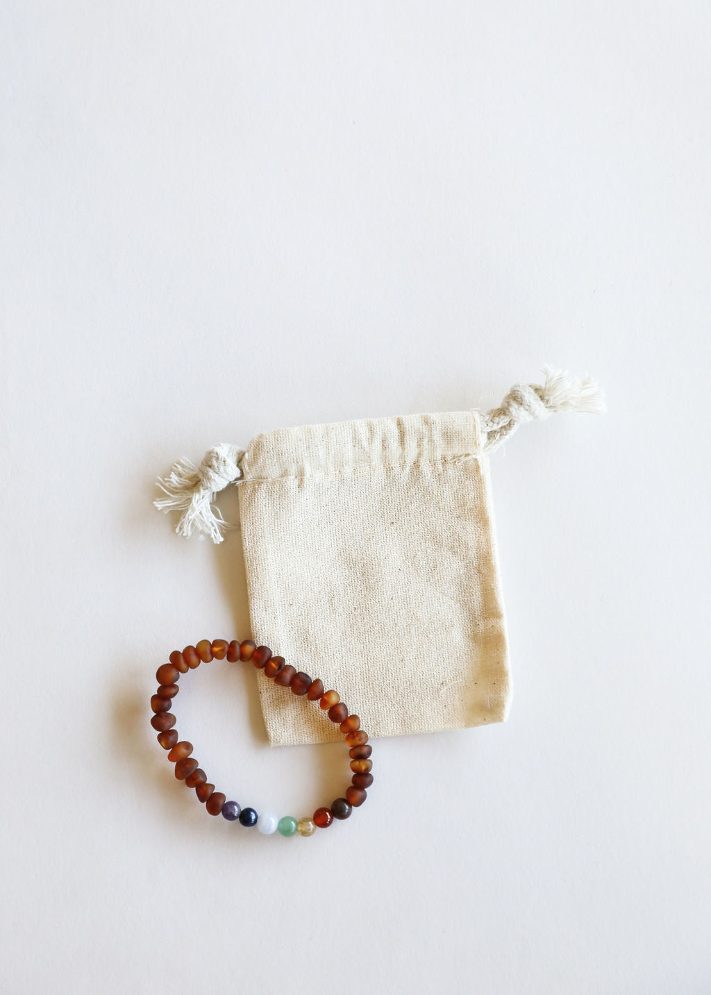 Raw Cognac Baltic Amber + CHAKRA Crystals || Adult Bracelet by CanyonLeaf