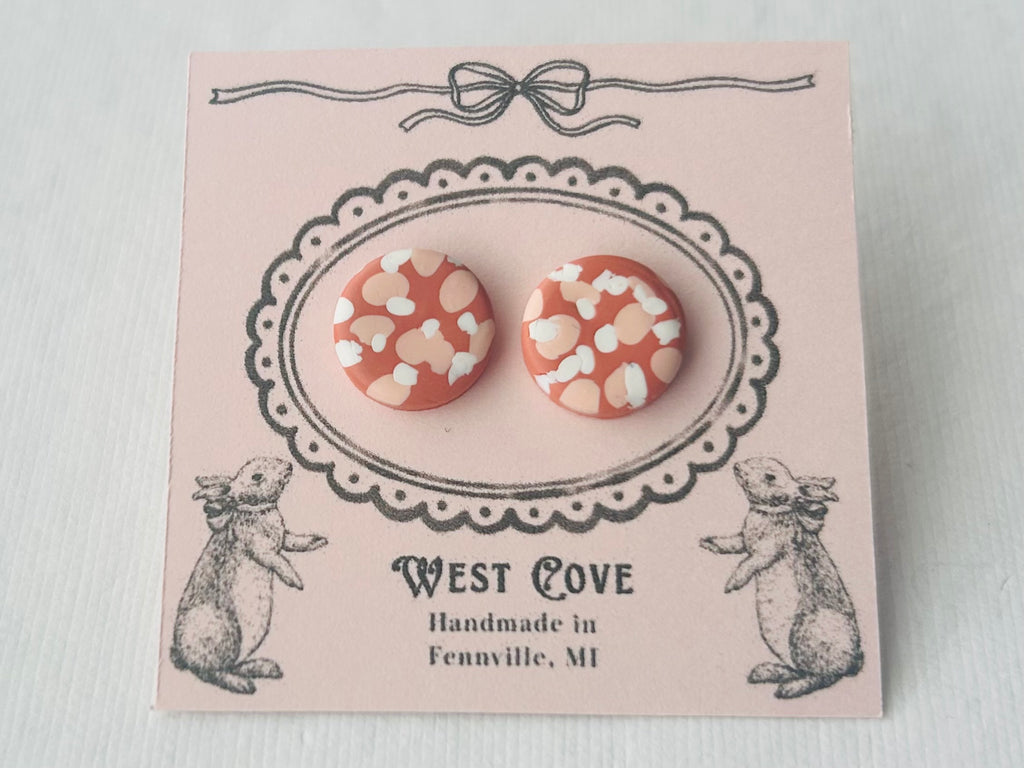 Fawn Print Earrings | Polymer Clay | Studs by West Cove