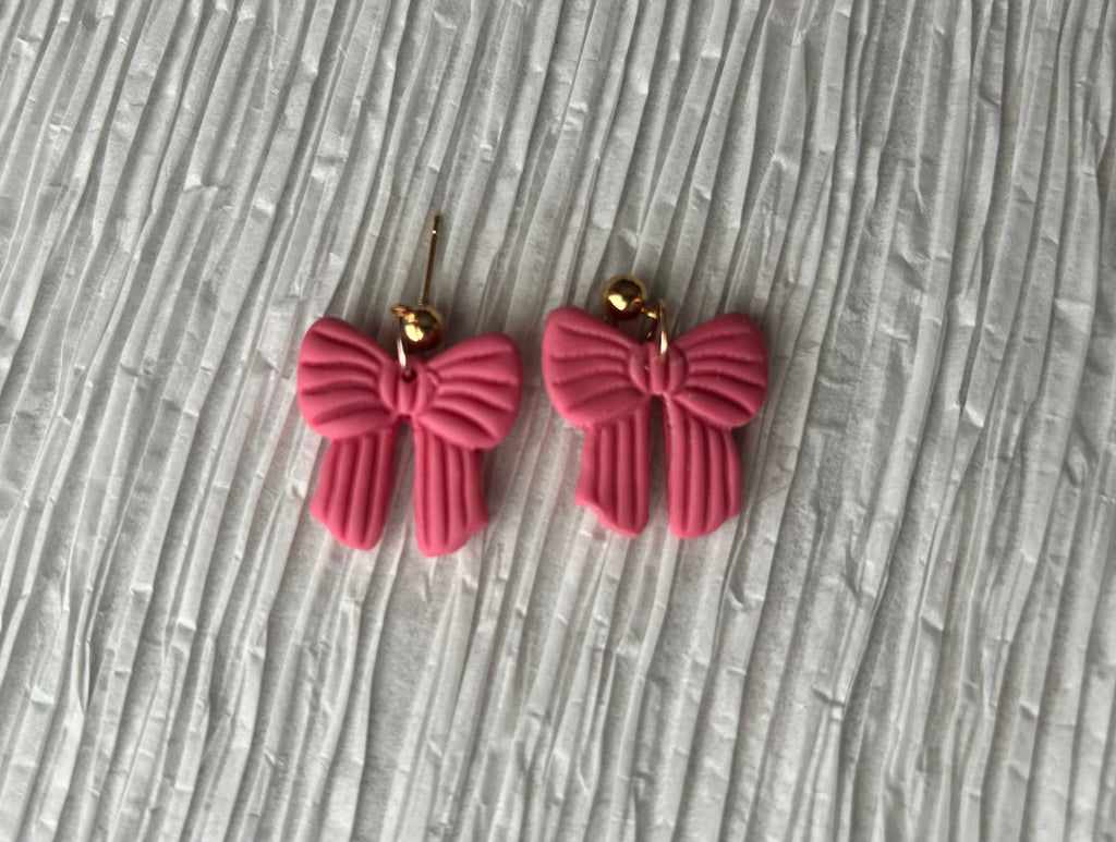 Polymer Clay Bow Earrings by West Cove