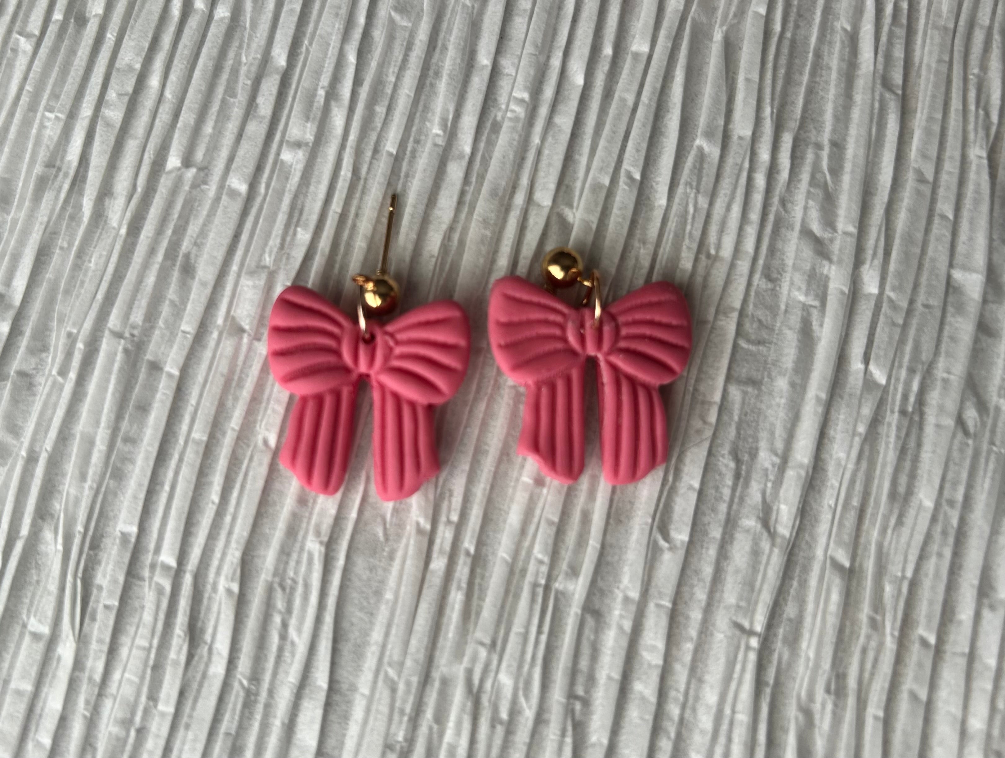 Polymer Clay Bow Earrings