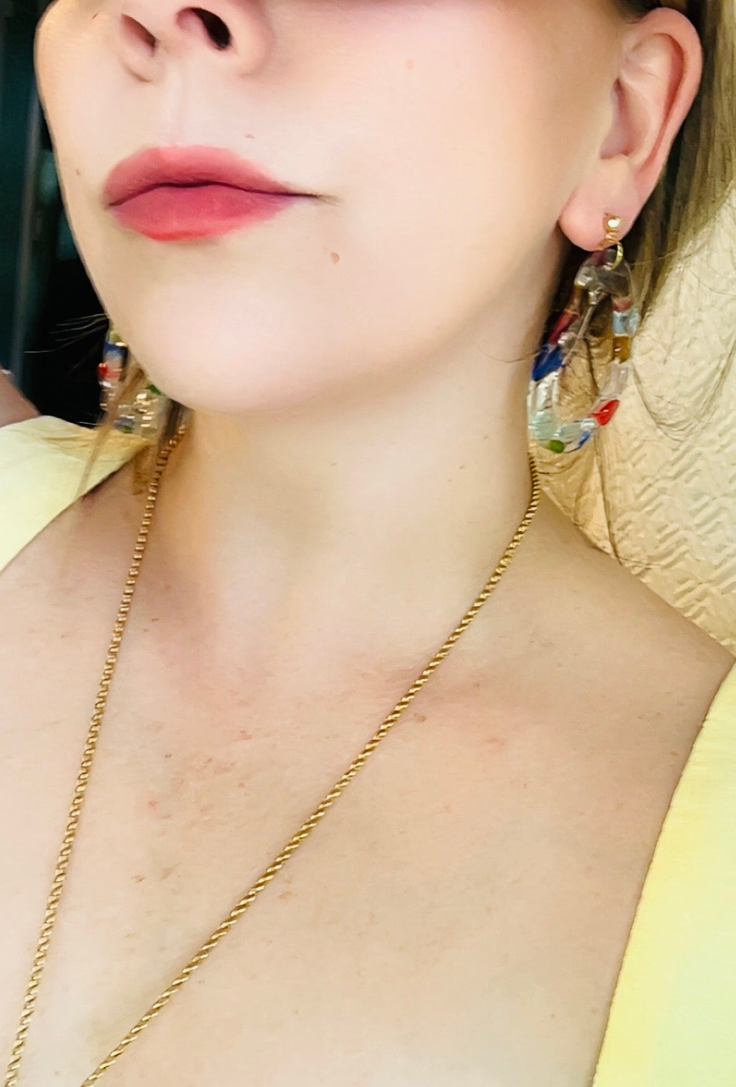 Handmade Michigan Recycled Glass Resin Hoops | Champagne Gold by West Cove