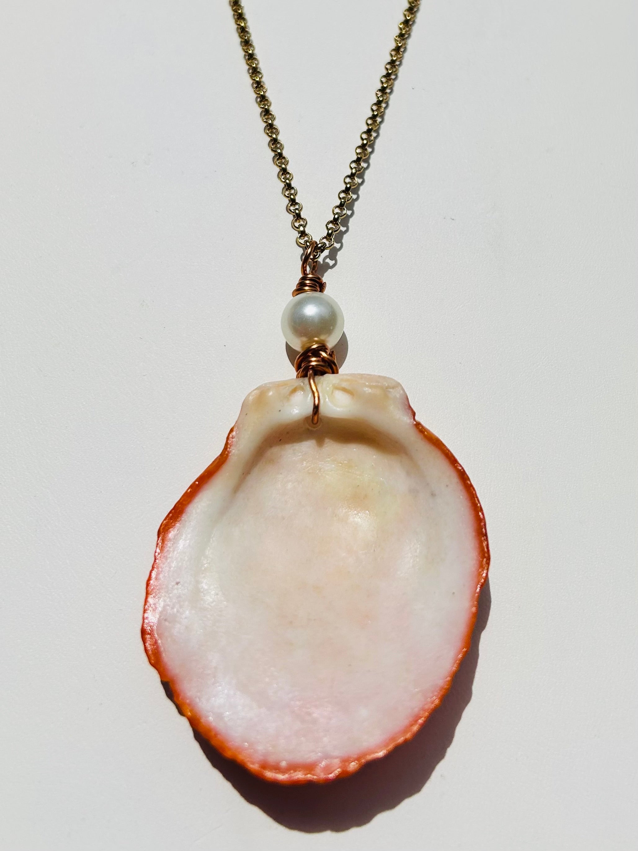 Ancient Sun & Sea – Handcrafted Lion’s Paw Shell & Freshwater Pearl Statement Necklace by West Cove