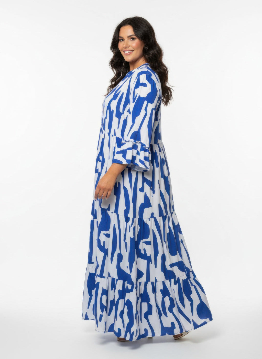 Mlle Gabrielle Plus Size Printed Dress