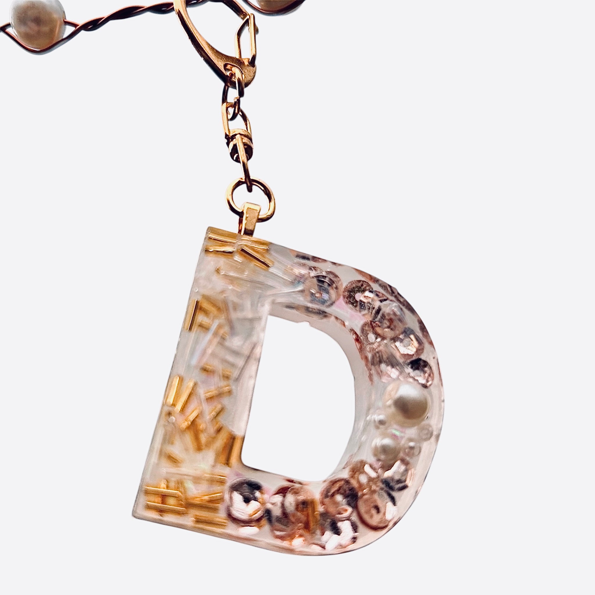 Beaded Key Chain Initial, personalized gift, Mother’s Day gift, bag charm by West Cove