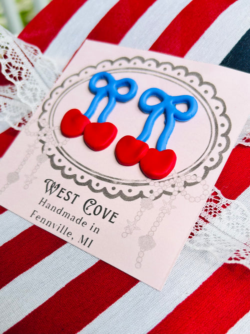 4th of July Cherry Earrings by West Cove