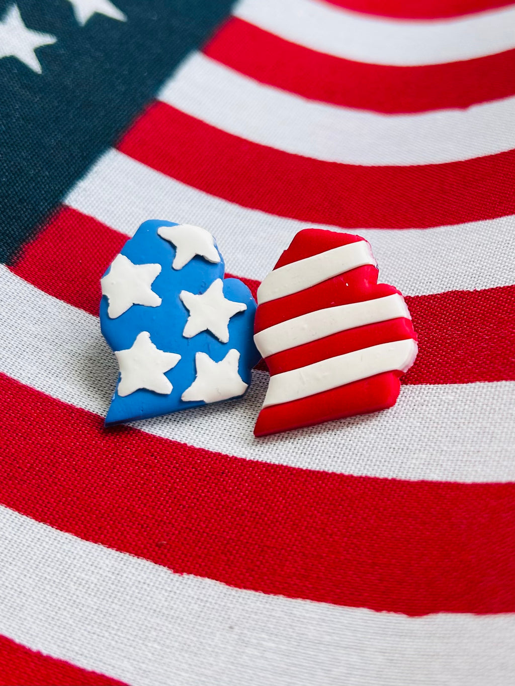 Patriotic Michigan Earrings | Handmade Polymer Clay | Hypoallergenic Steel Posts by West Cove