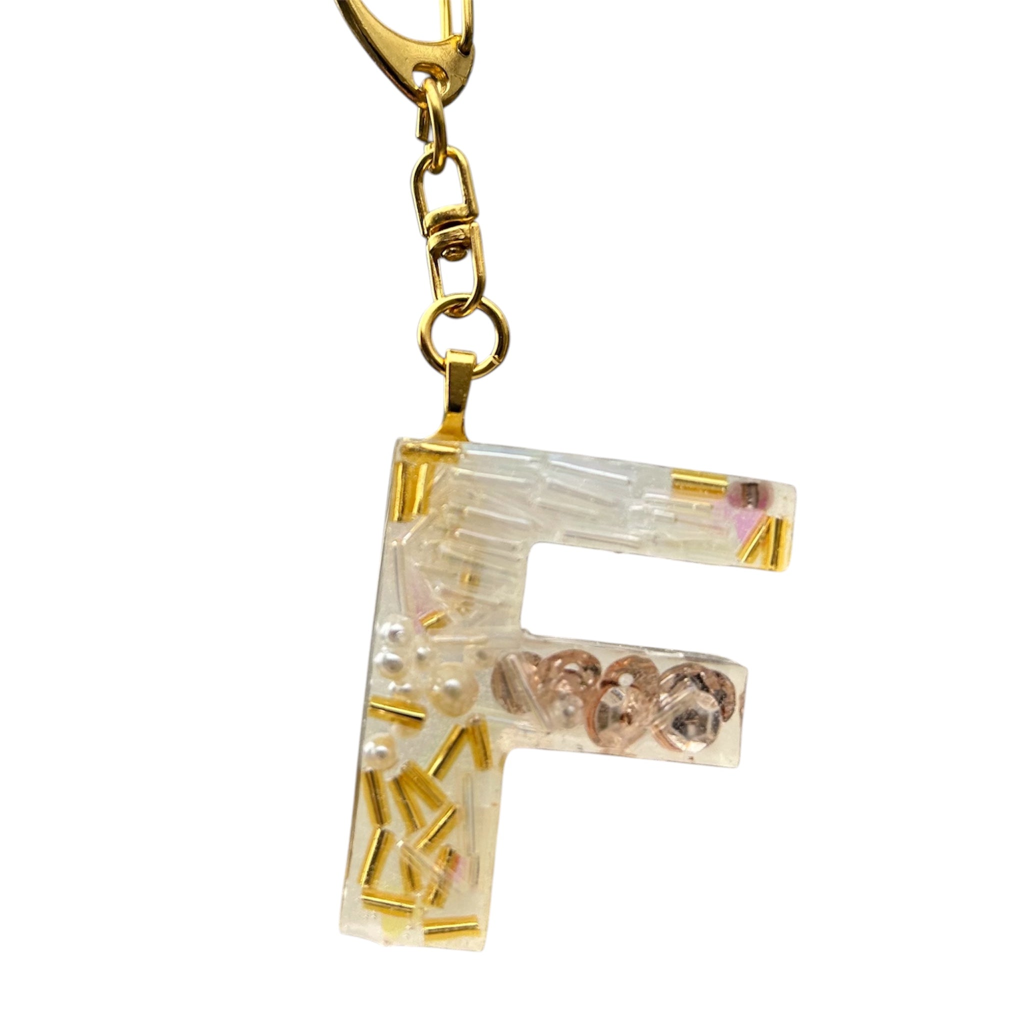 Beaded Key Chain Initial, personalized gift, Mother’s Day gift, bag charm by West Cove