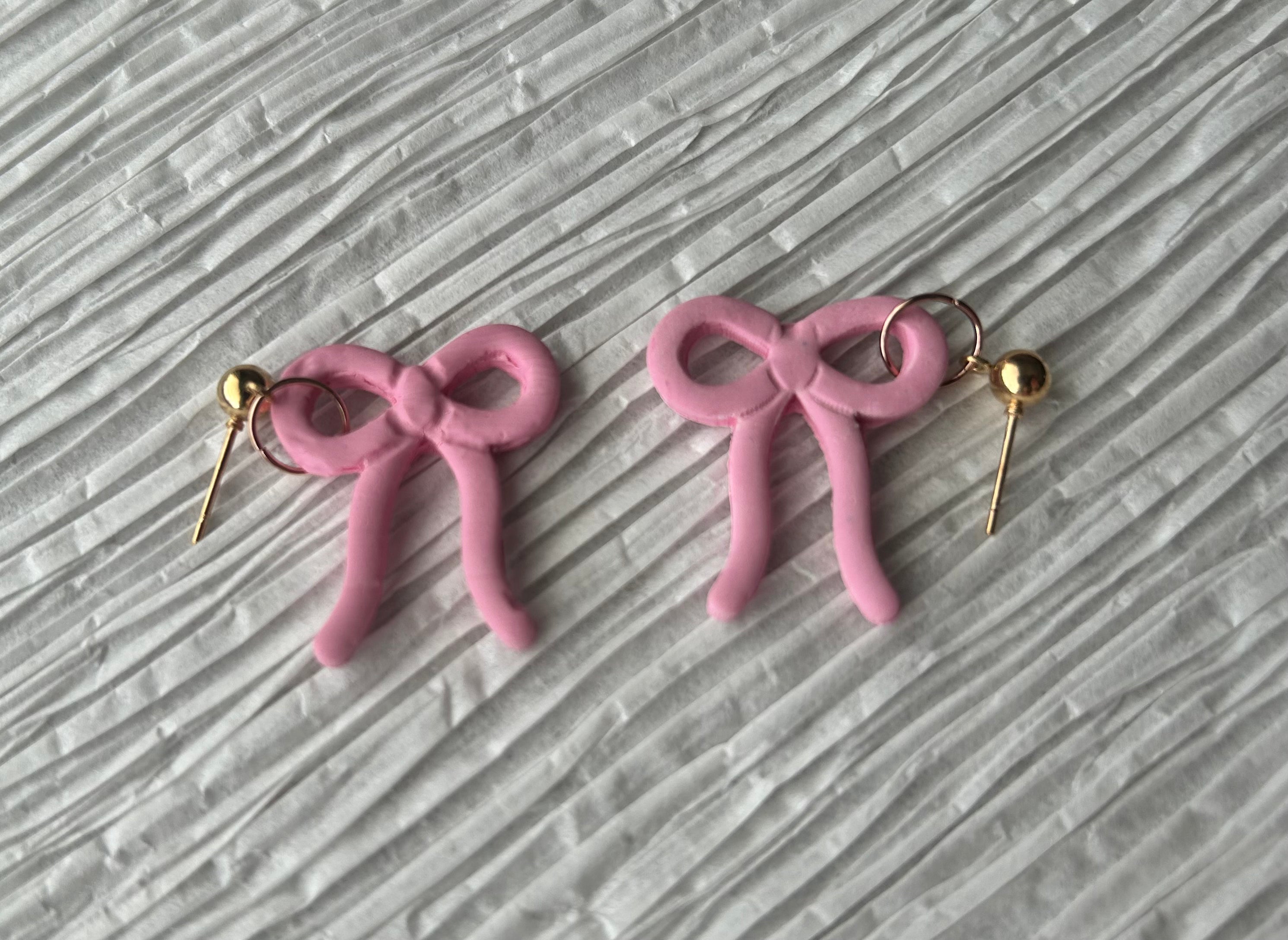 Polymer Clay Ribbon Earrings