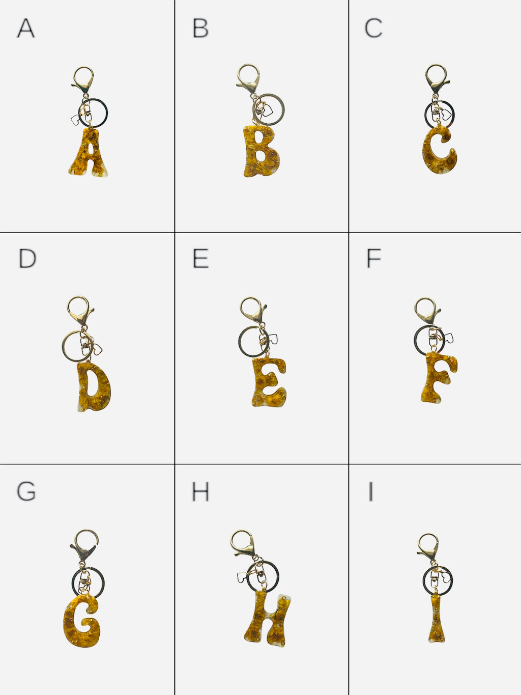 Personalized Floral Resin Keychain Charm With Initials And Gold Clasp by West Cove