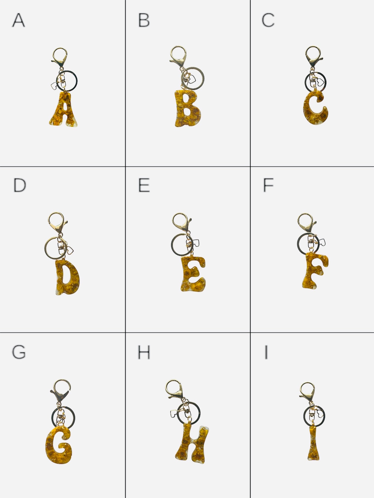 Personalized Floral Resin Keychain Charm With Initials And Gold Clasp by West Cove