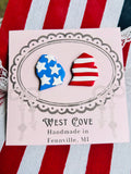 Patriotic Michigan Earrings | Handmade Polymer Clay | Hypoallergenic Steel Posts by West Cove