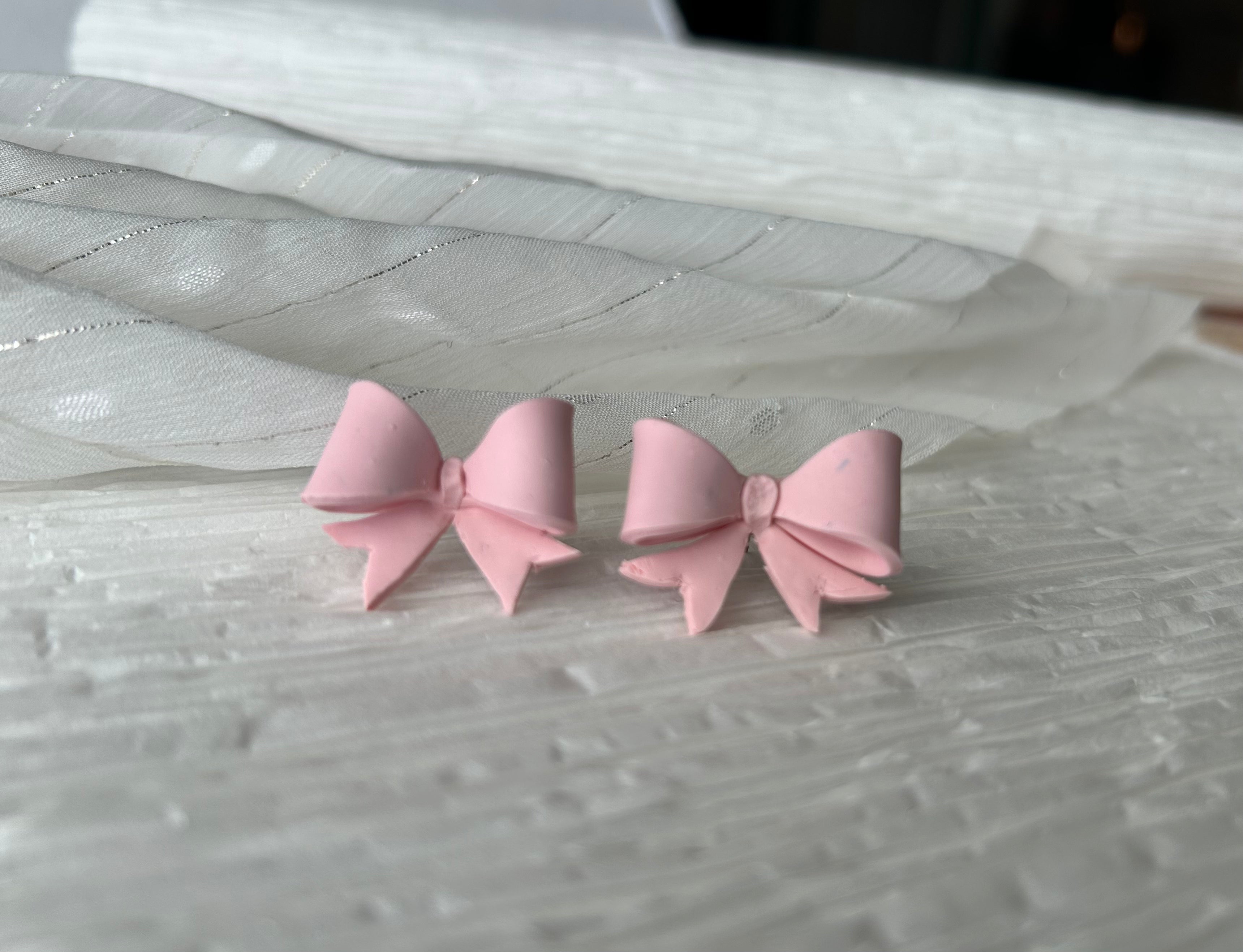Polymer Clay Bow Earrings