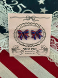 4th of July Bow Earrings Polymer Clay handmade in U.S.A. by West Cove