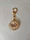 Handmade Beaded sparkle Shell Keychain Bag Charm by West Cove