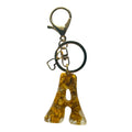 Personalized Floral Resin Keychain Charm With Initials And Gold Clasp by West Cove