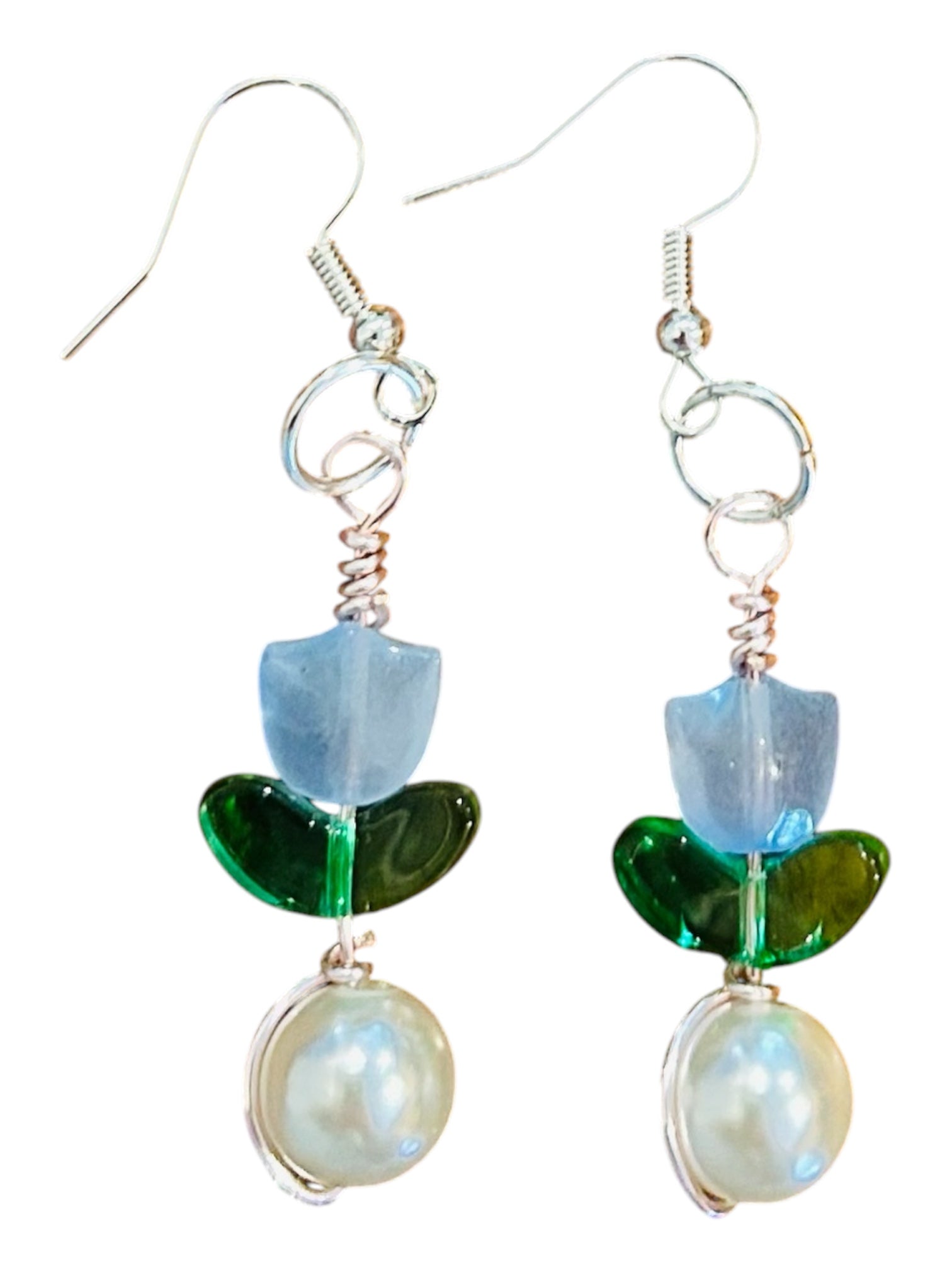 Beaded Tulip Earrings With Sterling Silver Hooks Michigan by West Cove