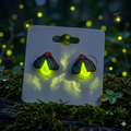 Glow in the dark firefly earrings polymer clay handmade by West Cove