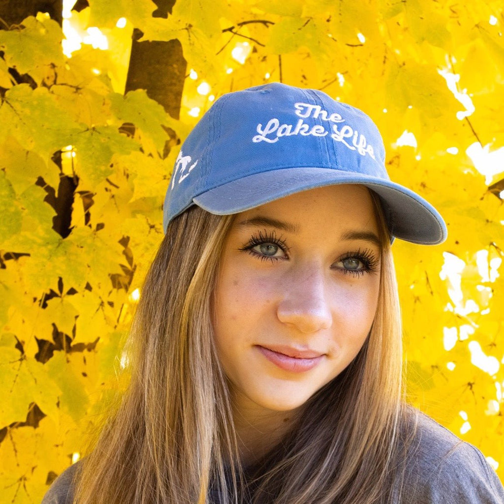 Hat - Michigan The Lake Life Unstructured Lake Blue by Detroit Shirt Company