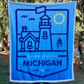 Blanket - Michigan Lighthouse by Detroit Shirt Company