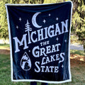 Blanket - Michigan Vintage Font by Detroit Shirt Company
