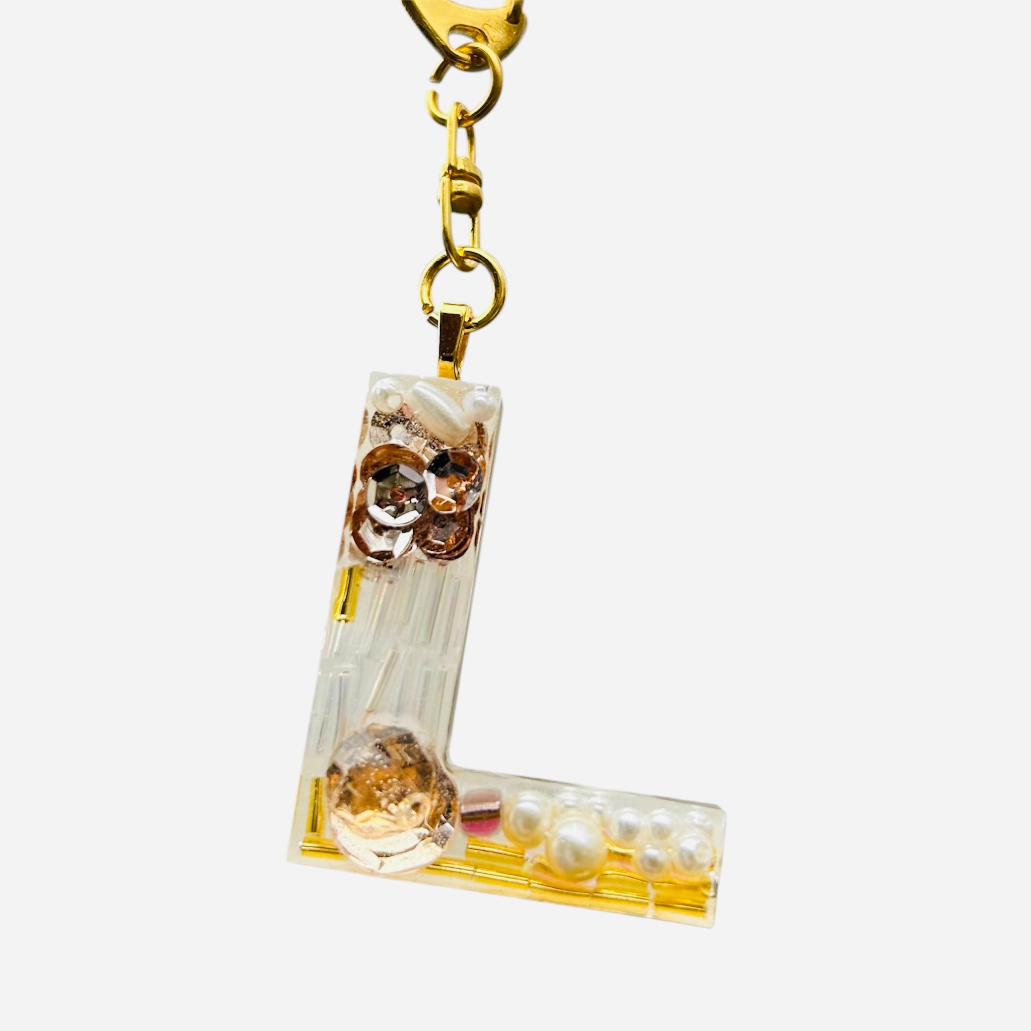 Beaded Key Chain Initial, personalized gift, Mother’s Day gift, bag charm by West Cove