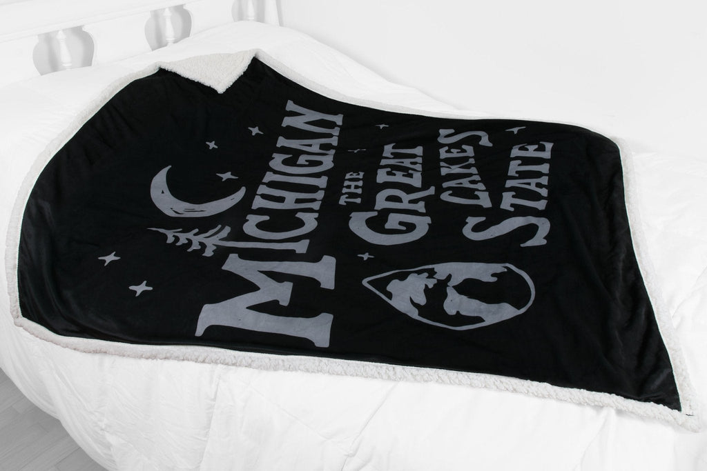 Blanket - Michigan Vintage Font by Detroit Shirt Company