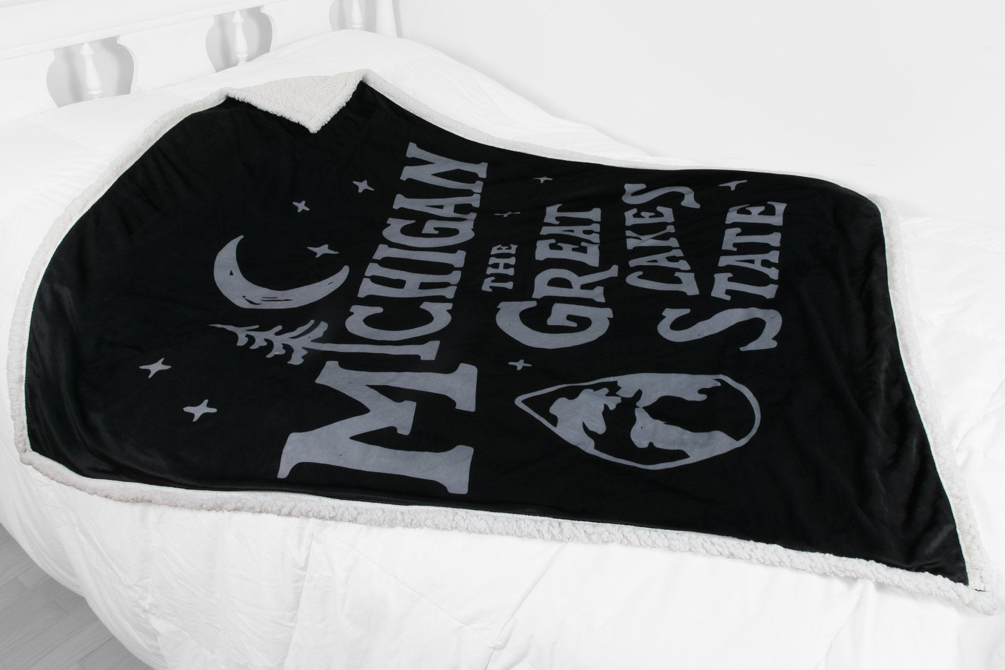 Blanket - Michigan Vintage Font by Detroit Shirt Company