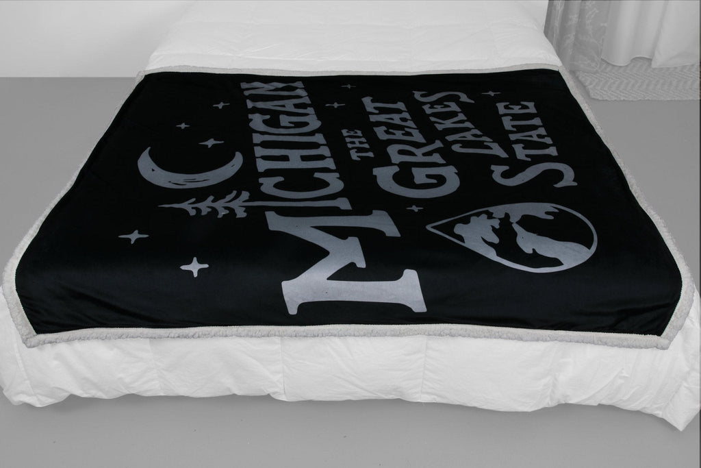 Blanket - Michigan Vintage Font by Detroit Shirt Company