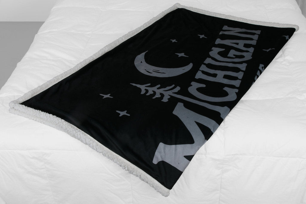 Blanket - Michigan Vintage Font by Detroit Shirt Company
